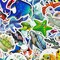 Wrapables Waterproof Vinyl Stickers for Water Bottles, Laptop, Phones, Skateboards, Decals for Teens, 100pcs Marine Animals